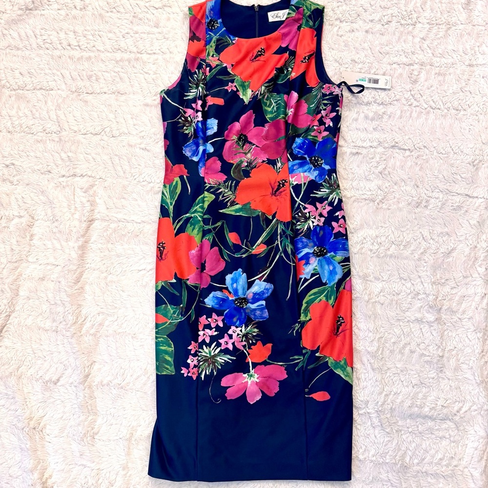 Eliza J Tropical Floral Sleeveless Dress – Size 8 NWT multicolor vacation resort